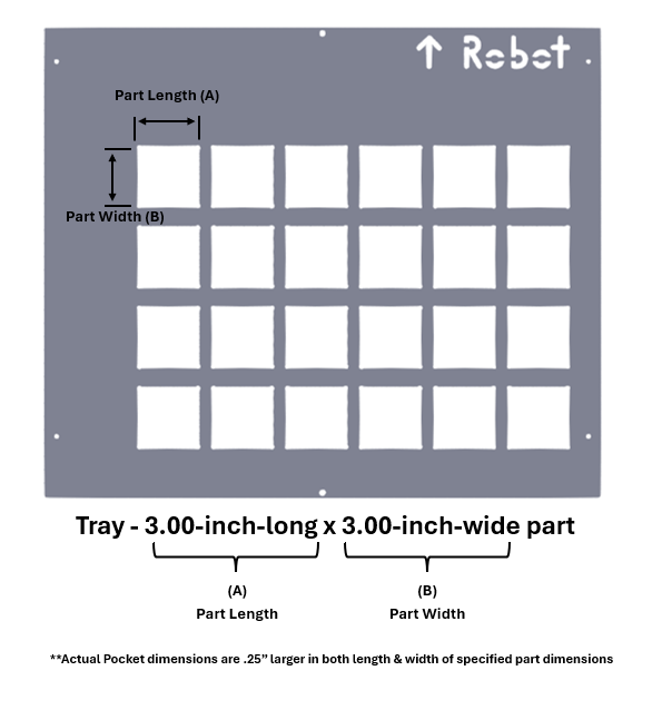 Tray - 3.00 inch long x 3.00 inch wide part